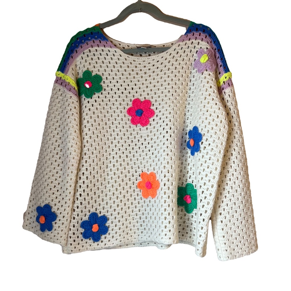 Davi & Dani floral Knitted Top size M